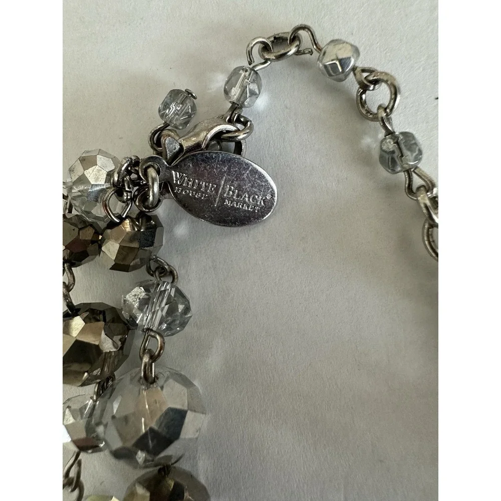 White House Black Market VTG Multi-Strand Crystal Statement Necklace Regency